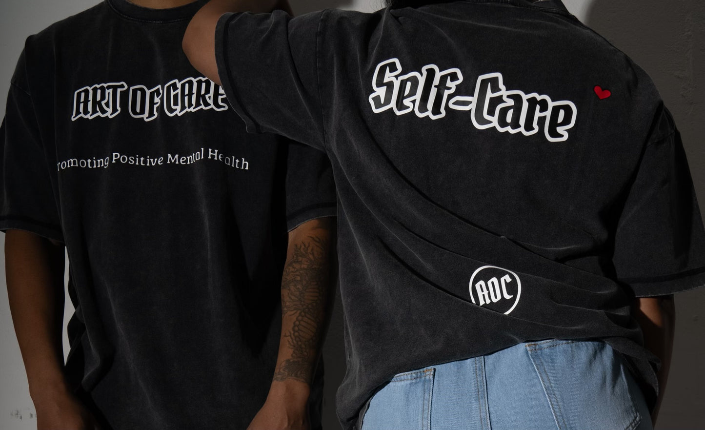 Acid Wash "Self-Care" T-Shirt