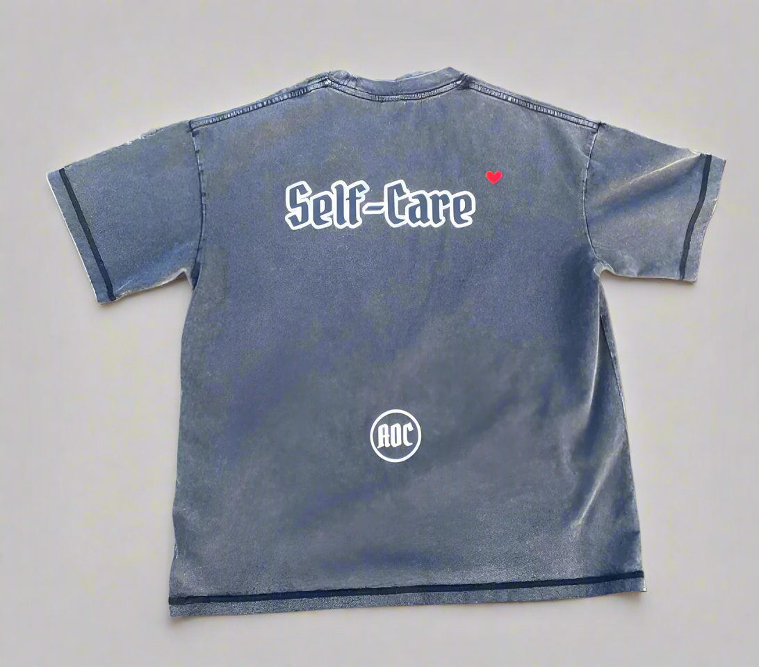 Acid Wash "Self-Care" T-Shirt